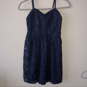 Blue lace dress